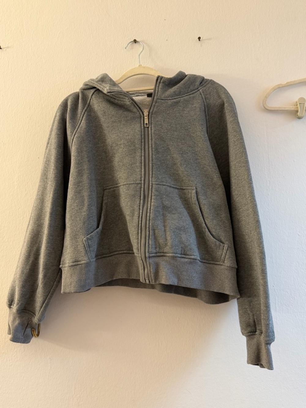 Gray Zip-Up Hooded Jacket